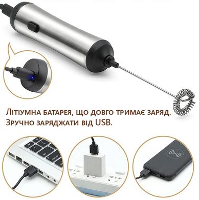 Капучинатор бездротовий на підставці Kaside, акумуляторний, USB Type-C