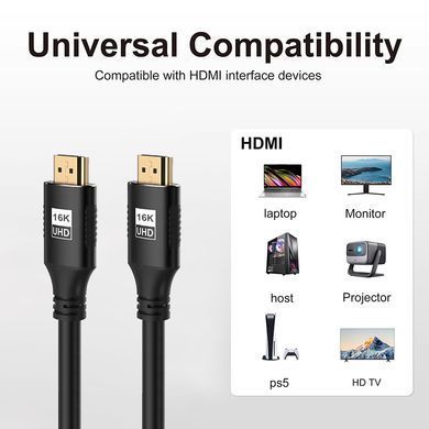 Кабель HDMI 2.2 з підтримкою 16K відеоряду, 3м HDM-16K-3 фото