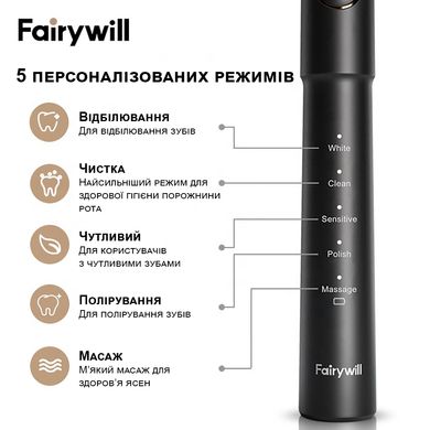 Електрична зубна щітка Fairywill E11, чорна