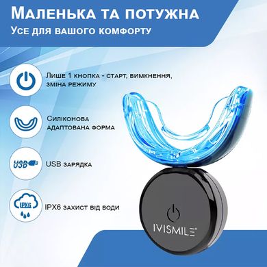 Капа для відбілювання зубів електрична Ivismile Gen5 PK-1, чорна