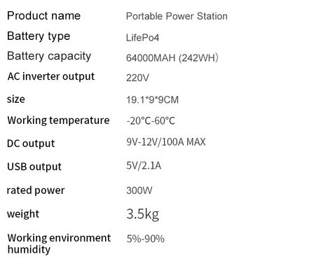 Павербанк з розеткою BEWELL BAPS-300A LiFePO4 64000 mAh