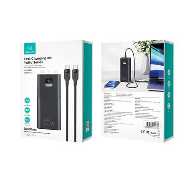 Павербанк Usams US-CD185 30000mAh 65W з функцією швидкої зарядки