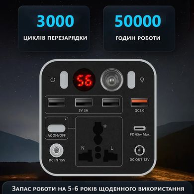 Павербанк з розеткою (паверстанція) BEWELL BAPS-180PD 45000 mAh