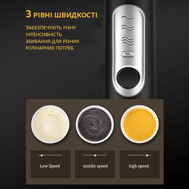 Капучинатор бездротовий Hongtech 3N1 з підставкою та міксером, USB Type-C, чорний