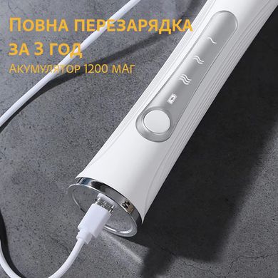 Капучинатор бездротовий Hongtech 3N1 з підставкою та міксером, USB Type-C, білий